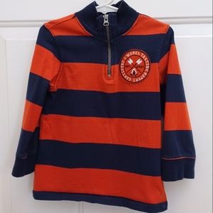 The Children's Place Quarter Zip S'mores Pullover Toddler Boy Sz 4T Orange Blue